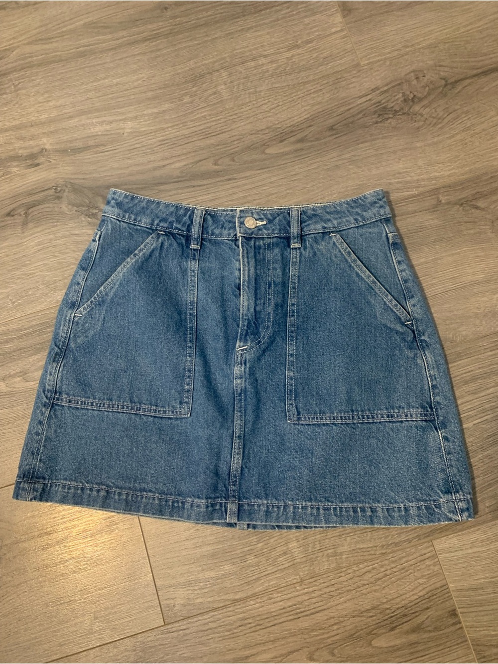 H&M Blue Denim A-Line Mini Skirt